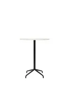 Audo Copenhagen - Harbour Column, Bar Table, 
Ø80 x H:103 cm, Black Steel Star Base, Estremoz Marble Off White Top