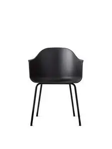 Audo Copenhagen - Harbour Dining Chair, Sort stål, Sort sæde