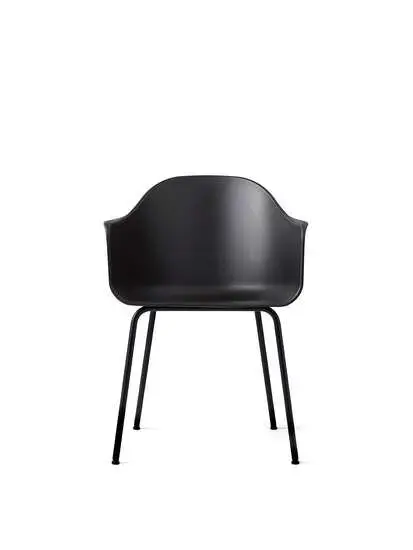 Audo Copenhagen - Harbour Dining Chair, Sort stål, Sort sæde