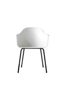 Audo Copenhagen - Harbour Dining Chair, Sorte stål ben og hvidt sæde