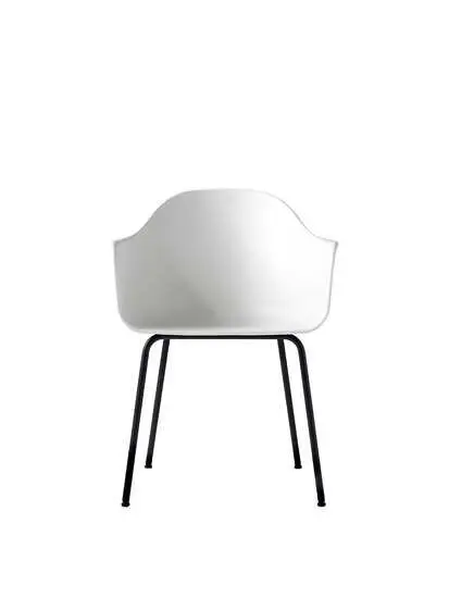Audo Copenhagen - Harbour Dining Chair, Sorte stål ben og hvidt sæde
