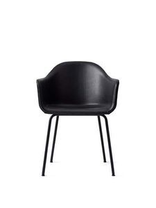 Audo Copenhagen - Harbour Dining Chair, Steel Base, Upholstered Shell PC1L, Black Base, EU/US - CAL117 Foam, 0842 (Black), Dakar, Dakar, Nevotex