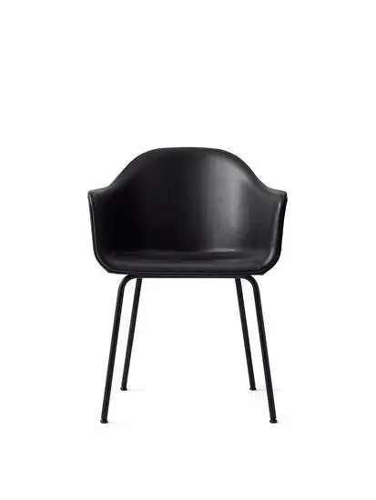 Audo Copenhagen - Harbour Dining Chair, Sort stål, 0842 sort læder/Dakar