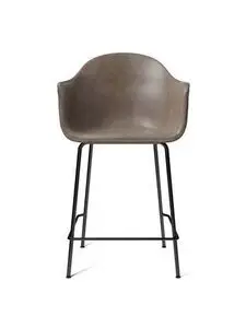 Audo Copenhagen - Harbour Counter Chair, Steel Base, Seat height 65 cm, Upholstered Shell PC1L, Black Base, EU/US - CAL117 Foam, 0311 (Antilop), Dakar, Dakar, Nevotex