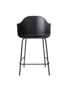 Audo Copenhagen - Harbour Counter Chair, Steel Base, Seat Height 65cm, Shell, Black Base, Shell, Black