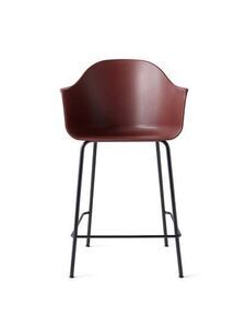 Audo Copenhagen - Harbour Counter Chair, Steel Base, Seat Height 65cm, Shell, Black Base, Shell, Burned Red