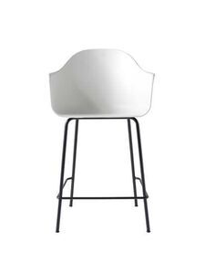 Audo Copenhagen - Harbour Counter Chair, Steel Base, Seat Height 65cm, Shell, Black Base, Shell, White