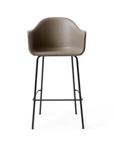 Audo Copenhagen - Harbour Bar Chair, Steel Base, Seat height 75 cm, Upholstered Shell PC1L, Black Base, EU/US - CAL117 Foam, 0311 (Antilop), Dakar, Dakar, Nevotex