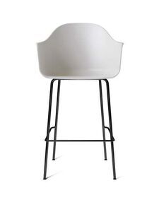 Audo Copenhagen - Harbour Bar Chair, Steel Base, Seat height 75 cm, Shell, Black Base, Shell, Light Grey