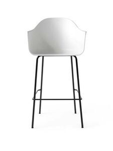 Audo Copenhagen - Harbour Bar Chair, Steel Base, Seat height 75 cm, Shell, Black Base, Shell, White