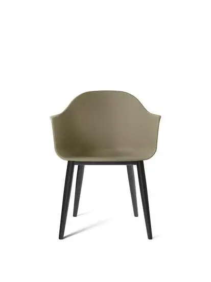 Audo Copenhagen - Harbour Dining Chair, Sort eg, Olivenfarvet sæde