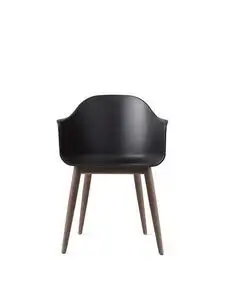 Audo - Harbour Stol Dining Chair, Wood Base, Dark Stained Oak, skal Sort