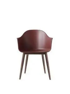 Audo Copenhagen - Harbour Dining Chair, Mørk eg, Rød sæde