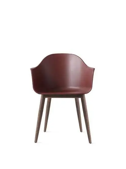 Audo Copenhagen - Harbour Dining Chair, Mørk eg, Rød sæde