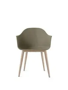 Audo Copenhagen - Harbour Dining Chair, Neutral eg, Olivenfarvet sæde