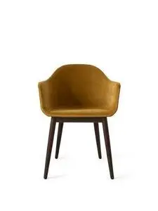 Audo Copenhagen - Harbour Dining Chair, ege ben, polstret brun sæde