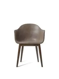 Audo Copenhagen - Harbour Dining Chair, Mørk eg, 0311 brun læder/Dakar