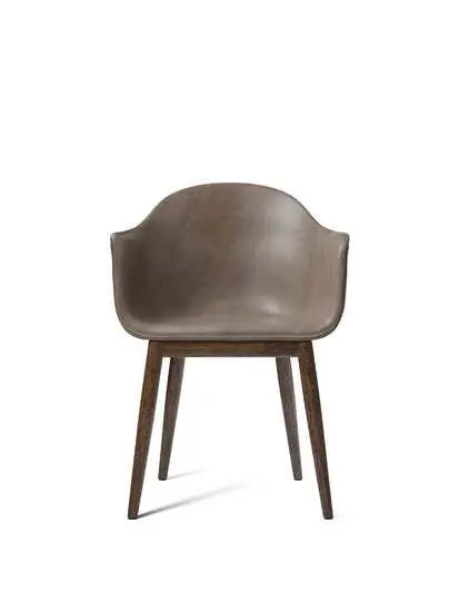 Audo Copenhagen - Harbour Dining Chair, Mørk eg, 0311 brun læder/Dakar