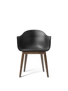Audo Copenhagen - Harbour Dining Chair, Mørk eg, 0842 Sort læder/Dakar