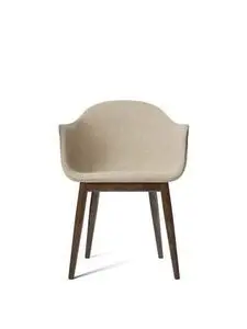 Audo Copenhagen - Harbour Dining Chair, Mørk ege ben, polstret beige sæde