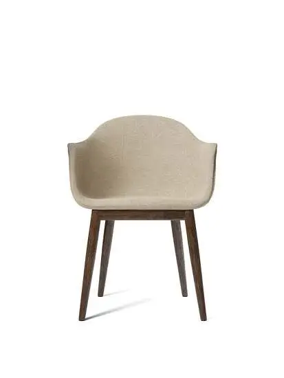Audo Copenhagen - Harbour Dining Chair, Mørk ege ben, polstret beige sæde