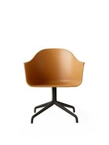Audo Copenhagen - Harbour Dining Chair, Star Base w/Swivel, Shell Without Upholstery, Black Aluminium, Shell, Khaki