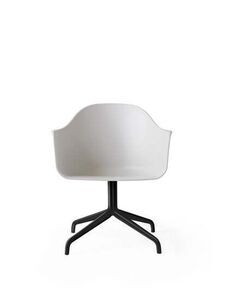 Audo Copenhagen - Harbour Dining Chair, Star Base w/Swivel, Shell Without Upholstery, Black Aluminium, Shell, Light Grey