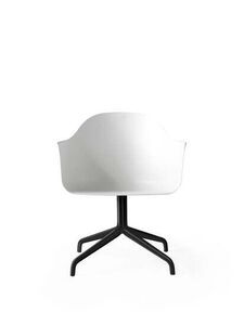 Audo Copenhagen - Harbour Dining Chair, Star Base w/Swivel, Shell Without Upholstery, Black Aluminium, Shell, White