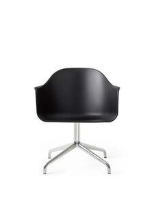 Audo Copenhagen - Harbour Dining Chair, Star Base w/Swivel, Shell Without Upholstery, Polished Aluminium, Shell, Black