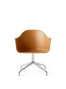 Audo Copenhagen - Harbour Dining Chair, Star Base w/Swivel, Shell Without Upholstery, Polished Aluminium, Shell, Khaki