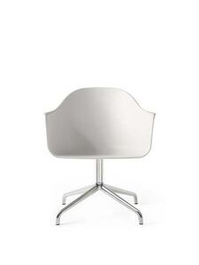 Audo Copenhagen - Harbour Dining Chair, Star Base w/Swivel, Shell Without Upholstery, Polished Aluminium, Shell, Light Grey