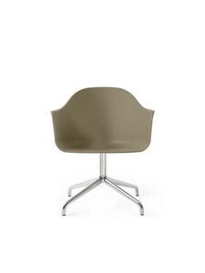 Audo Copenhagen - Harbour Dining Chair, Star Base w/Swivel, Shell Without Upholstery, Polished Aluminium, Shell, Olive