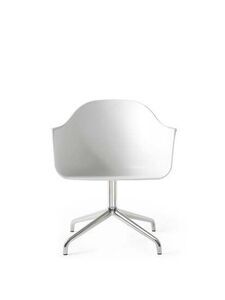 Audo Copenhagen - Harbour Dining Chair, Star Base w/Swivel, Shell Without Upholstery, Polished Aluminium, Shell, White