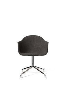 Audo Copenhagen - Harbour Dining Chair, Star Base w/Swivel, Upholstered Shell PC2T, Polished Aluminium, EU/US - CAL117 Foam, 0154 (Grey), Canvas, Canvas, Kvadrat