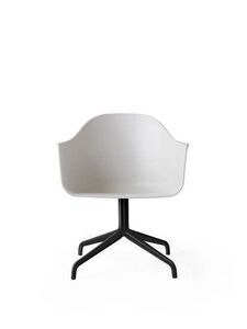 Audo Copenhagen - Harbour Dining Chair, Star Base, Swivel w/Return, Shell Without Upholstery, Black Aluminium, Shell, Light Grey