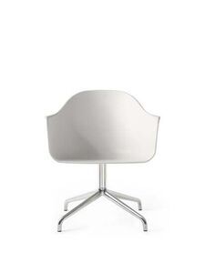 Audo Copenhagen - Harbour Dining Chair, Star Base, Swivel w/Return, Shell Without Upholstery, Polished Aluminium, Shell, Light Grey