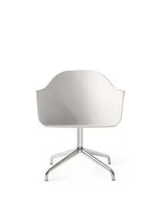 Audo Copenhagen - Harbour Dining Chair, M. returdrej, Aluminium, Lysegrå sæde