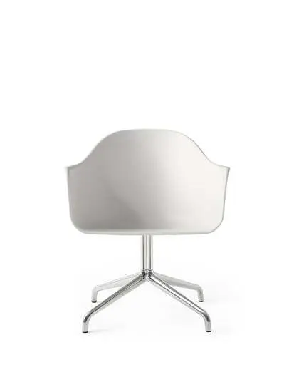 Audo Copenhagen - Harbour Dining Chair, M. returdrej, Aluminium, Lysegrå sæde