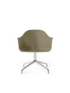 Audo Copenhagen - Harbour Dining Chair, M. returdrej, Aluminium, Olivenfarvet sæde