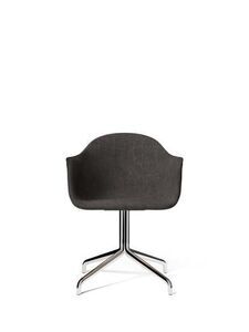 Audo Copenhagen - Harbour Dining Chair, M. returdrej, Aluminium, 0154 Grå stof