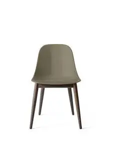 Audo Copenhagen - Harbour Side Dining Chair, Wood Base, Shell Without Upholstery, Dark Stained Oak, Shell, Olive