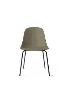 Audo Copenhagen - Harbour Side Dining Chair, Sort stol ben, Olive skal (upolstret)