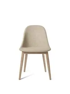 Audo Copenhagen - Harbour Side Dining Chair, Wood Base, Upholstered Shell PC0T, Natural Oak, EU/US - CAL117 Foam, 02 (Beige), Bouclé, Bouclé, Audo