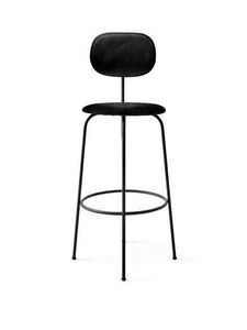 Audo Copenhagen - Afteroom Plus, Bar Chair, Steel Base, Seat Height 73,5 cm, Upholstered Seat and Back PC1L, Black Base, EU/US - CAL117 Foam, 0842 (Black), Dakar, Dakar, Nevotex