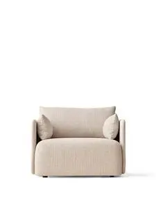 Audo - Offset Sofa, 1 Seater, Upholstered With PC2T, EU/US - CAL117 Foam, 0202 Savanna White/Cream, Savanna, Kvadrat