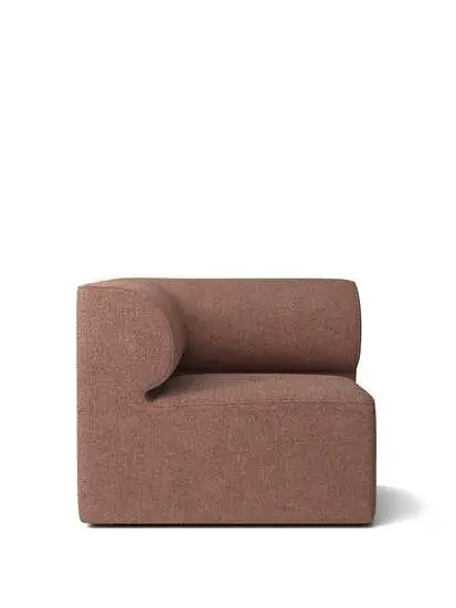 Audo Copenhagen - Eave Modular 86, Corner, Depth 86cm Upholstered With PC0T, EU - HR Foam, Left, 08 (Bordeaux), Bouclé, Bouclé, Audo