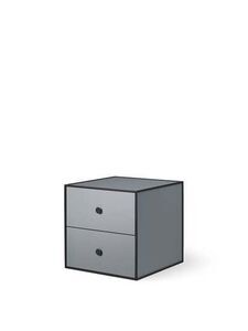 Audo Copenhagen - Frame 35, 35X35X35, Dark Grey With 2 Drawers