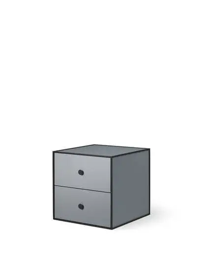 Audo Copenhagen - Frame 35, 35X35X35, Dark Grey With 2 Drawers