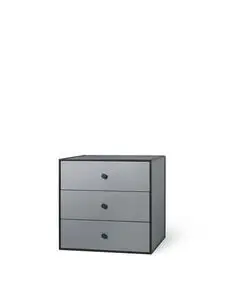 Audo Copenhagen - Frame 49 , 42X49X49, Dark Grey With 3 Drawers