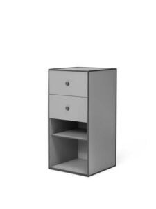 Audo Copenhagen - Frame 70, 35X35X70, Dark Grey Incl. 1 Shelf And 2 Drawers